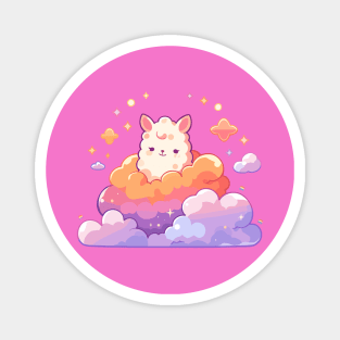 Cute Kawaii Dreamy Clouds Baby Llama Magnet